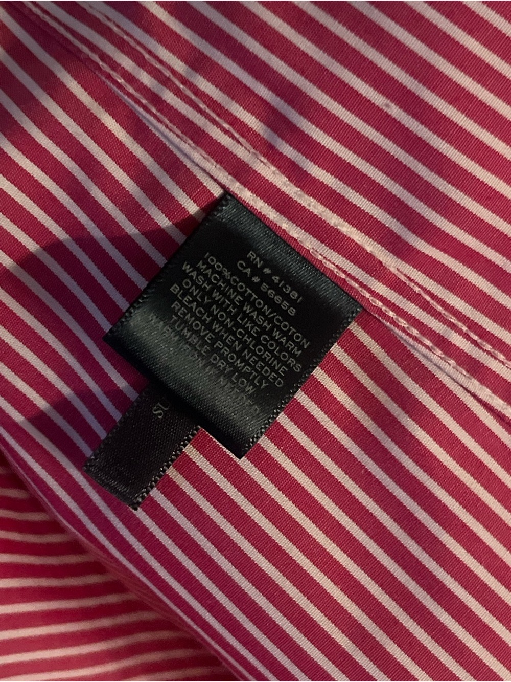 Red and White Striped Ralph Lauren Cotton Button Down - Picture 5 of 5